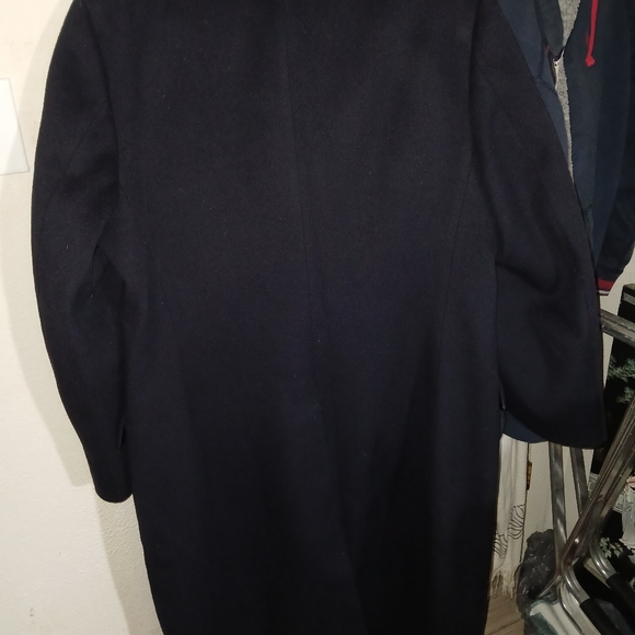 Jeffrey Banks 100% Wool Heavy Men's Classic Black Overcoat - Picture 7 of 8